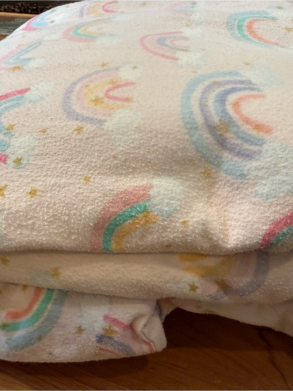 Pottery Barn Kids Twin Flannel Rainbow Duvet Cover